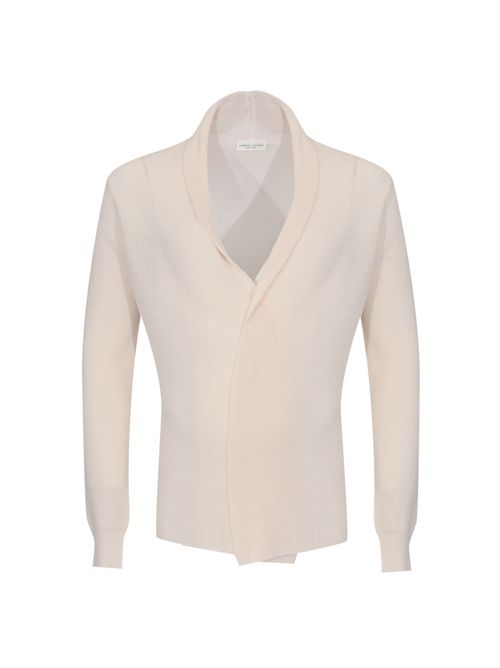 Cardigan in filato di cotone Ecru ROBERTO COLLINA | 261MYA1111202